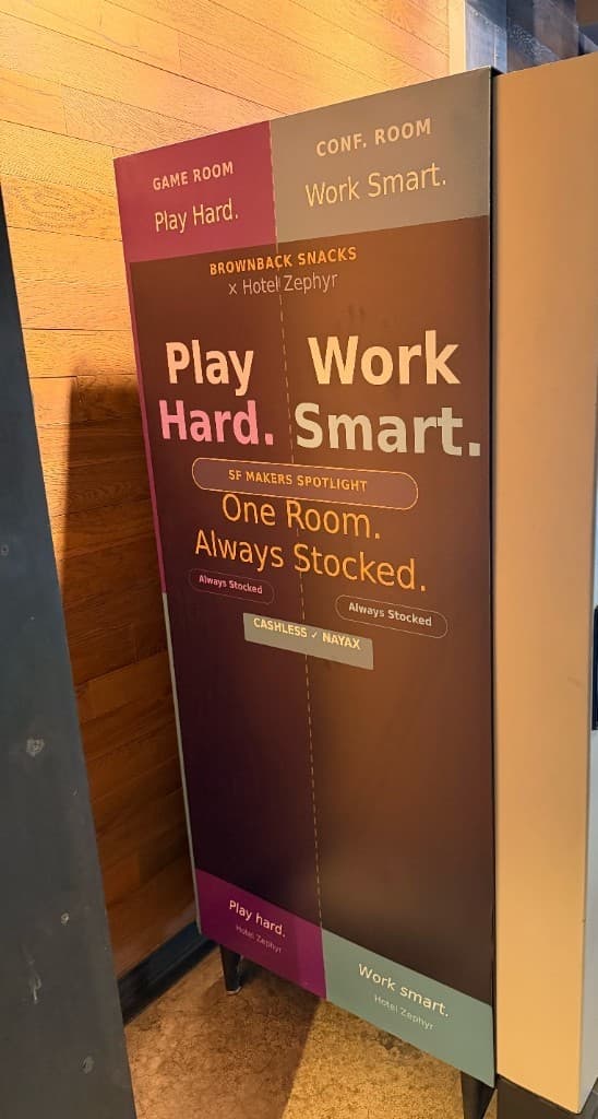 Brownback Snacks x Hotel Zephyr branded vending wrap